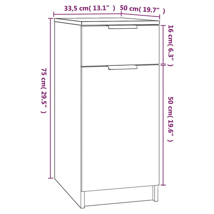 Büroschrank 33,5X50X75 Cm Holzwerkstoff