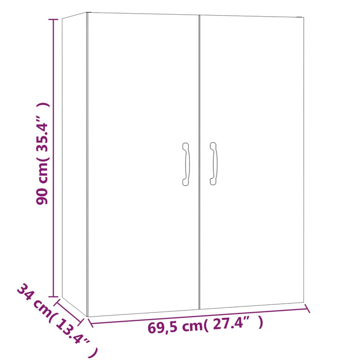 Hängeschrank 69,5X34X90 Cm Holzwerkstoff