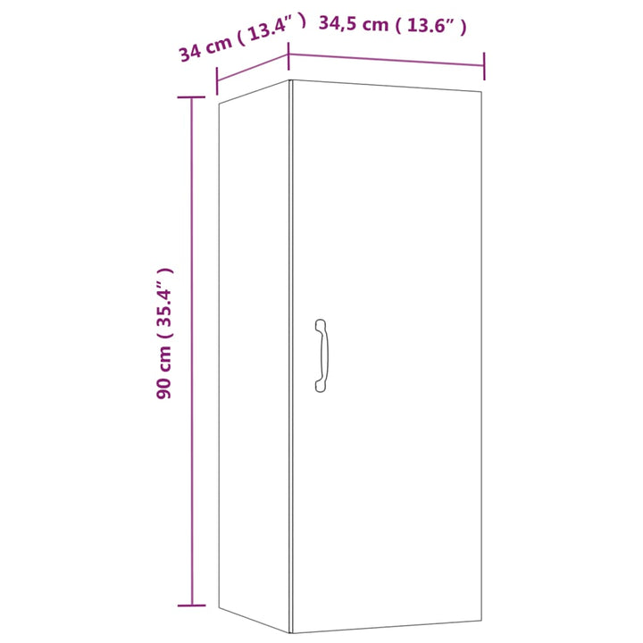 Wandschrank 34,5X34X90 Cm Holzwerkstoff