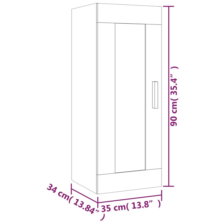 Wandschrank 35X34X90 Cm Holzwerkstoff