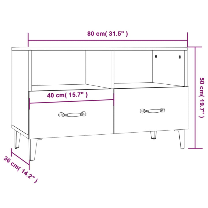 Tv-Schrank 80X36X50 Cm Holzwerkstoff