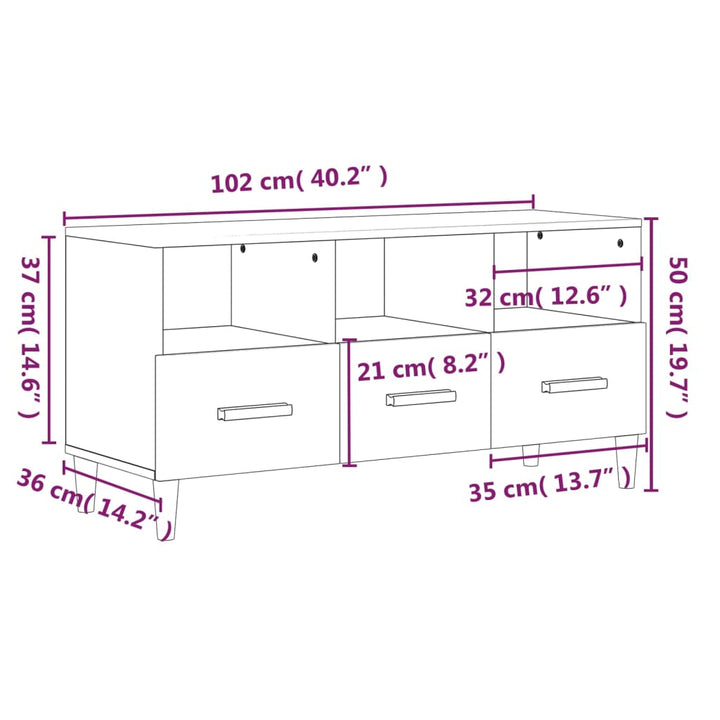 Tv-Schrank 102X36X50 Cm Holzwerkstoff