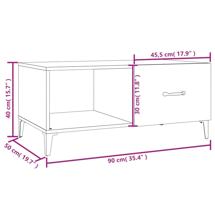 Couchtisch 90X50X40 Cm Holzwerkstoff