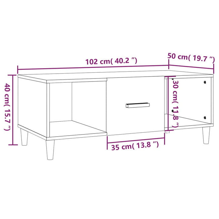 Couchtisch 102X50X40 Cm Holzwerkstoff