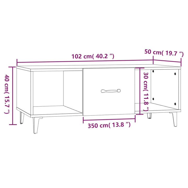 Couchtisch 102X50X40 Cm Holzwerkstoff