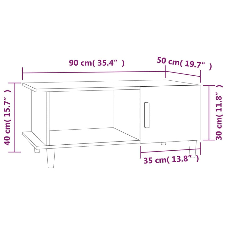 Couchtisch 90X50X40 Cm Holzwerkstoff