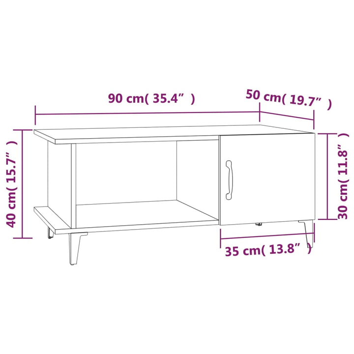 Couchtisch 90X50X40 Cm Holzwerkstoff