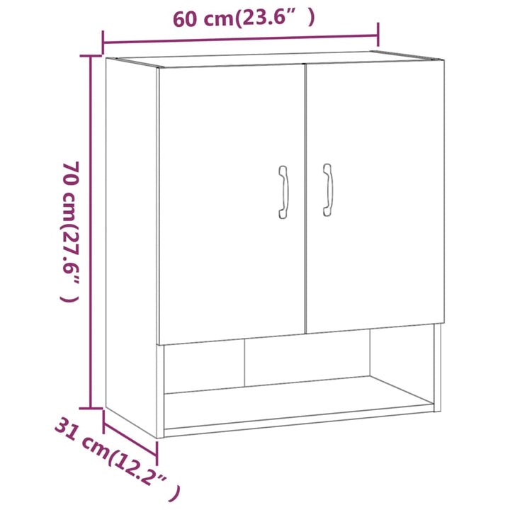 Wandschrank 60X31X70 Cm Holzwerkstoff