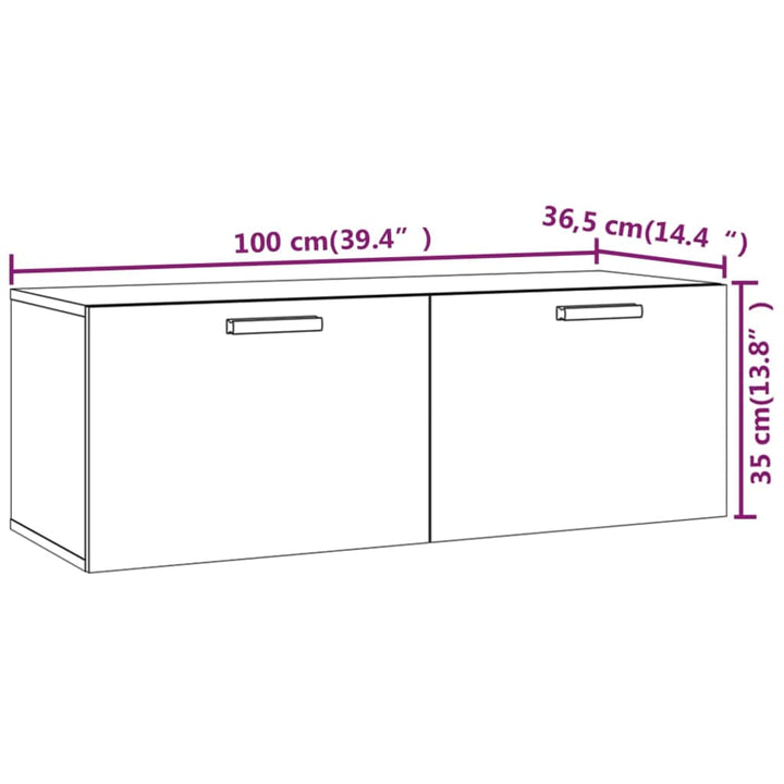 Wandschrank 100X36,5X35 Cm Holzwerkstoff