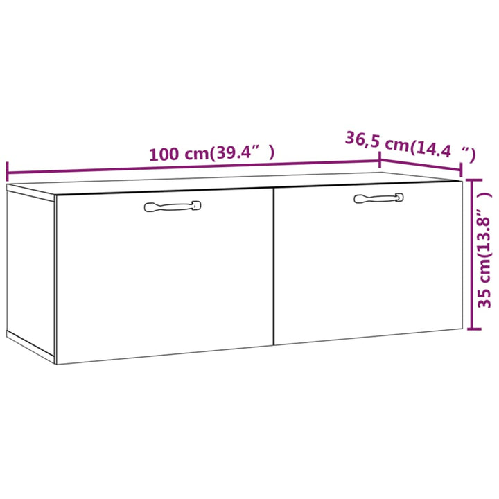 Wandschrank 100X36,5X35 Cm Holzwerkstoff