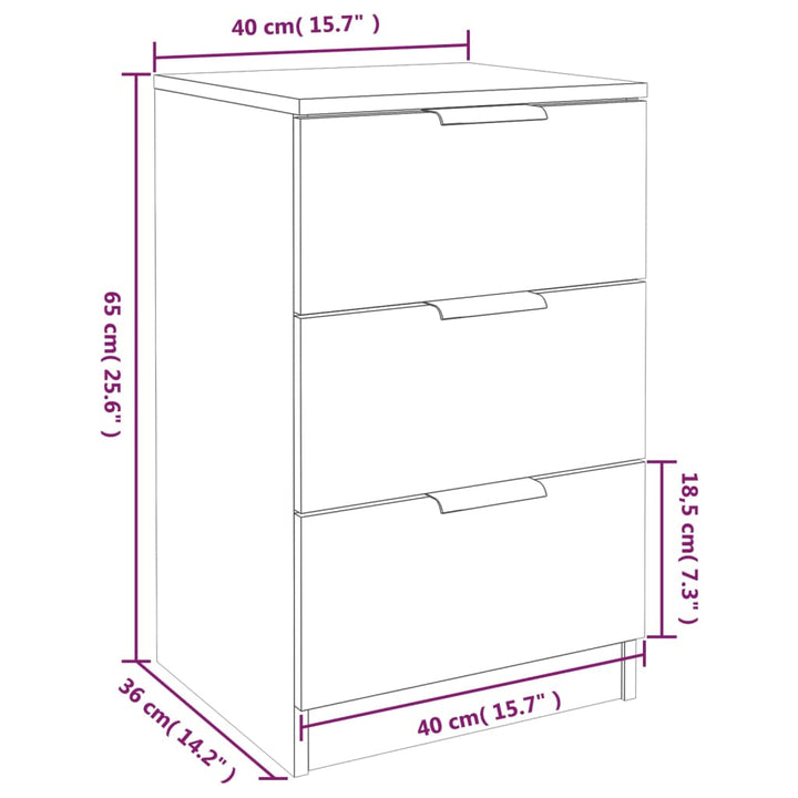 Nachttische 2 Stk. 40X36X65 Cm