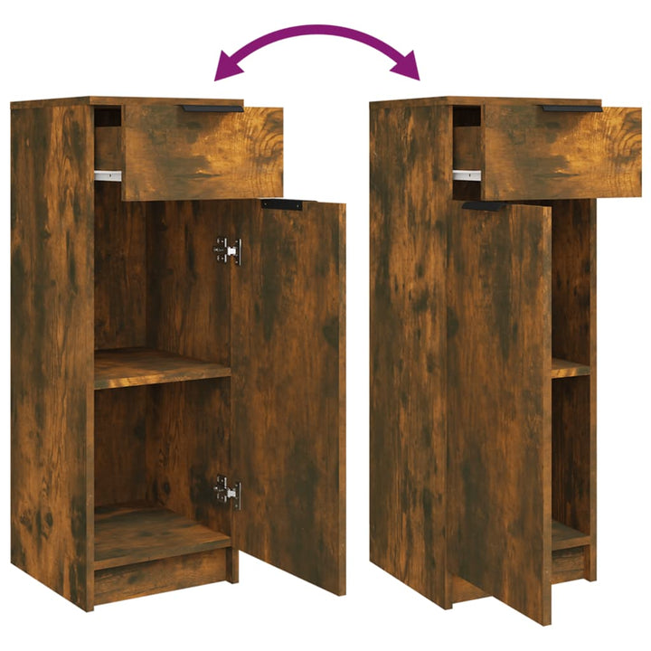 Badschrank Räuchereiche 32X34X90 Cm Holzwerkstoff