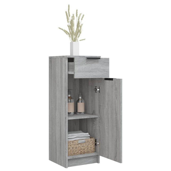 Badschrank Grau Sonoma 32X34X90 Cm Holzwerkstoff