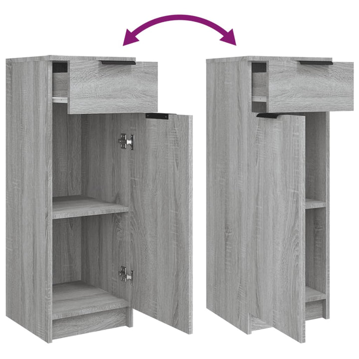 Badschrank Grau Sonoma 32X34X90 Cm Holzwerkstoff