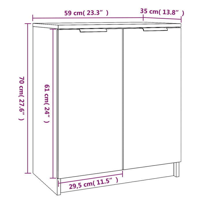 Schuhschrank Räuchereiche 59X35X70 Cm Holzwerkstoff