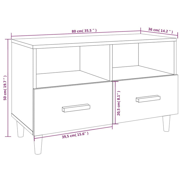 Tv-Schrank 80X36X50 Cm Holzwerkstoff