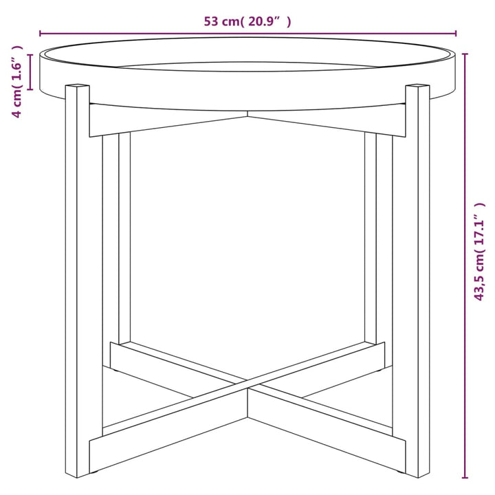 Couchtisch 53X53X43,5 Cm Holzwerkstoff & Massivholz Kiefer