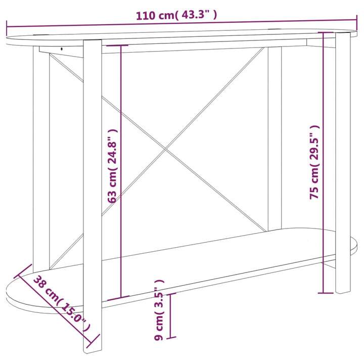 Konsolentisch 110X38X75 Cm Holzwerkstoff