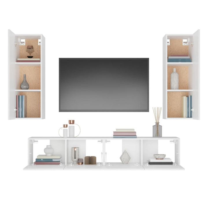 4-Tlg. Tv-Schrank-Set Holzwerkstoff