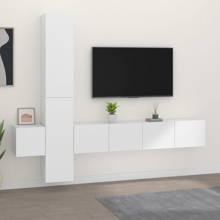 5-Tlg. Tv-Schrank-Set Wandmontage -Optik Holzwerkstoff