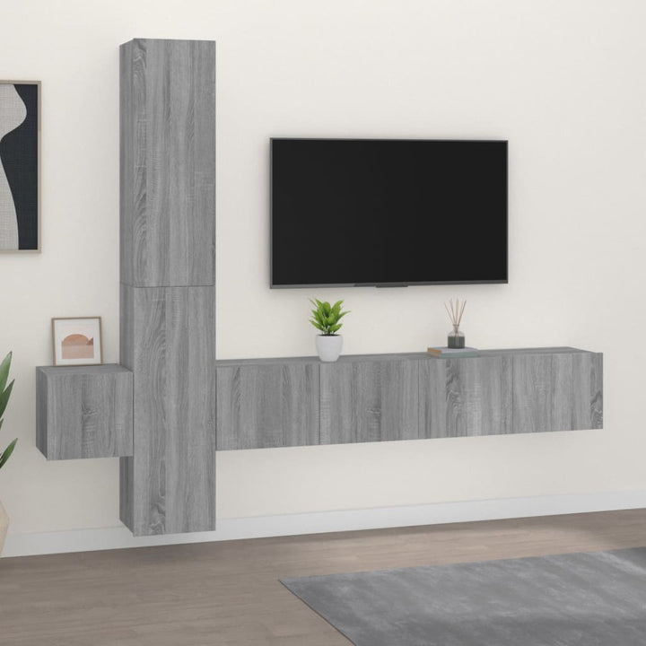 5-Tlg. Tv-Schrank-Set Wandmontage -Optik Holzwerkstoff