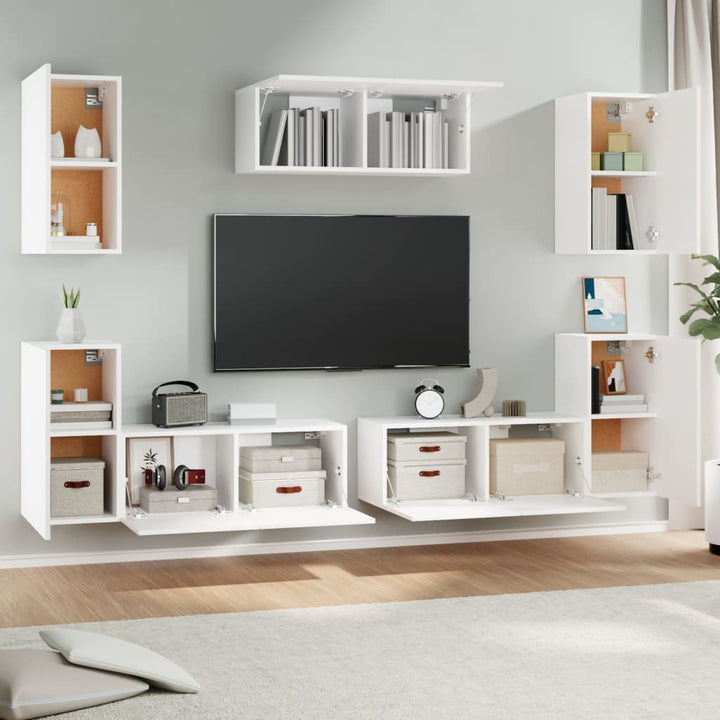 7-Tlg. Tv-Schrank-Set Holzwerkstoff