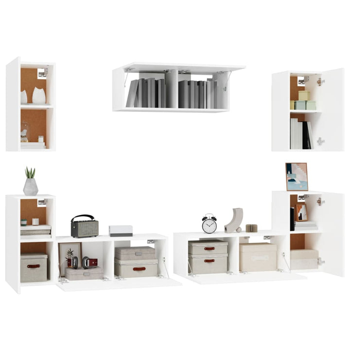 7-Tlg. Tv-Schrank-Set Holzwerkstoff