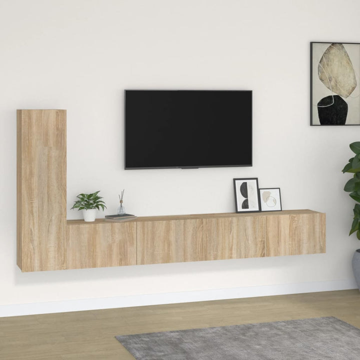 4-Tlg. Tv-Schrank-Set Holzwerkstoff