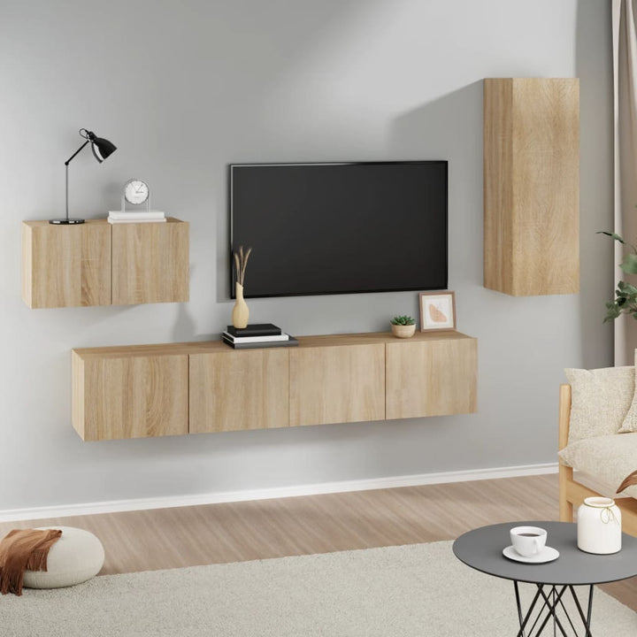 4-Tlg. Tv-Schrank-Set Holzwerkstoff