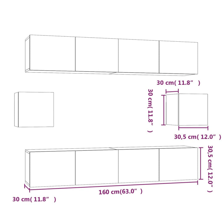 6-Tlg. Tv-Schrank-Set Holzwerkstoff