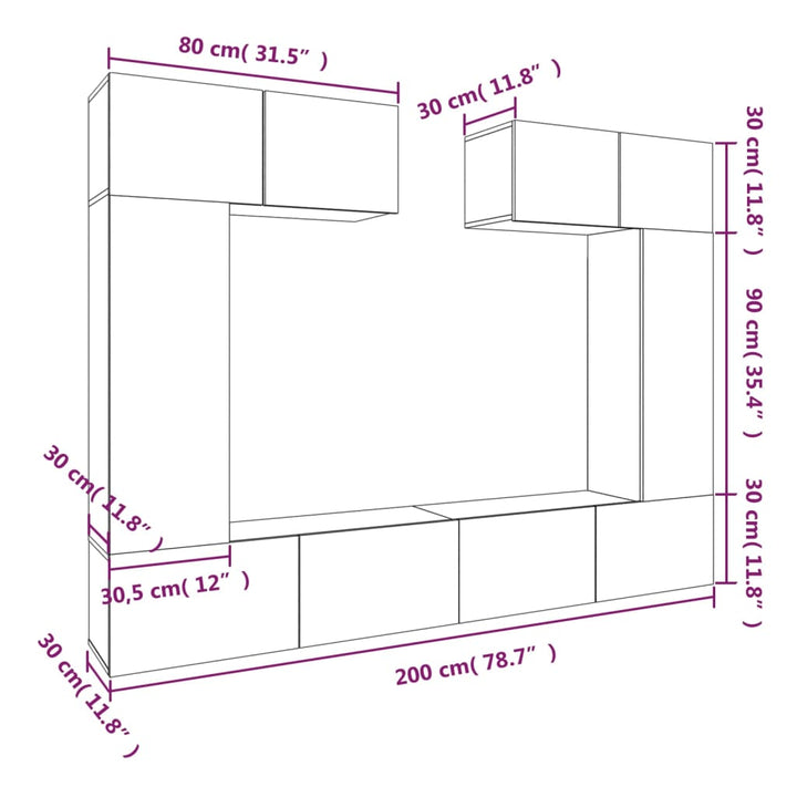 6-Tlg. Tv-Schrank-Set Holzwerkstoff