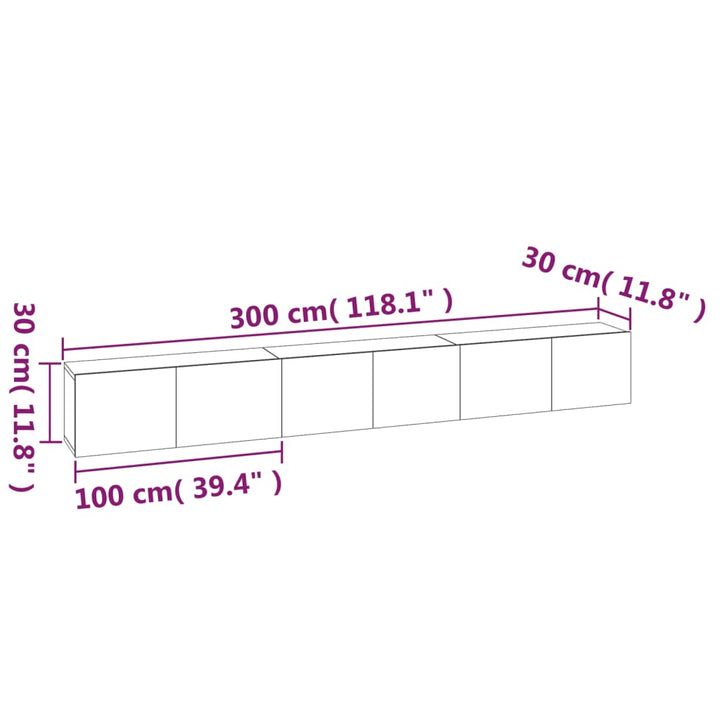 3-Tlg. Tv-Schrank-Set Holzwerkstoff