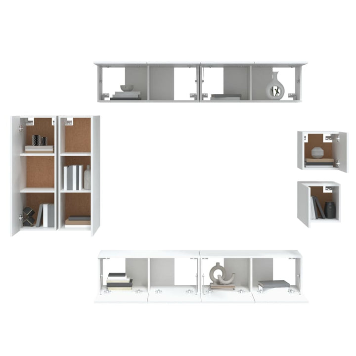 8-Tlg. Tv-Schrank-Set Holzwerkstoff