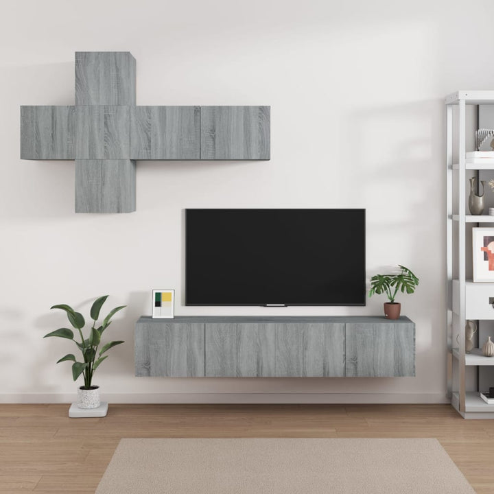 7-Tlg. Tv-Schrank-Set Holzwerkstoff