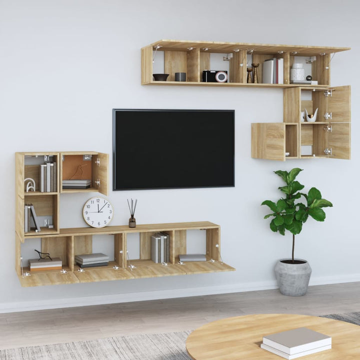 Tv-Wandschrank Sonoma-Eiche Holzwerkstoff