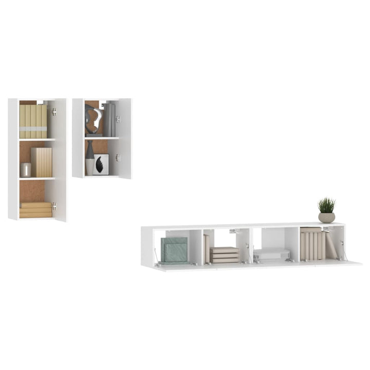 4-Tlg. Tv-Schrank-Set Holzwerkstoff