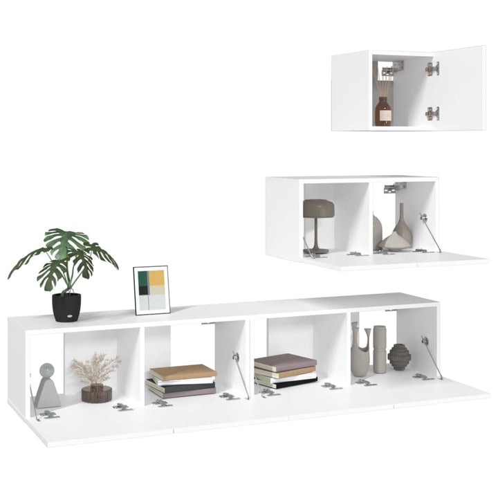 4-Tlg. Tv-Schrank-Set Holzwerkstoff