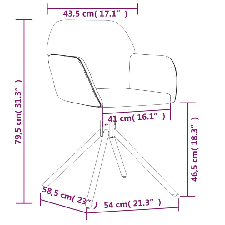 Esszimmerstühle 2 Stk. Drehbar Samt