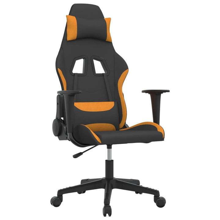 Gaming-Stuhl Mit Massagefunktion Schwarz Und Orange Stoff