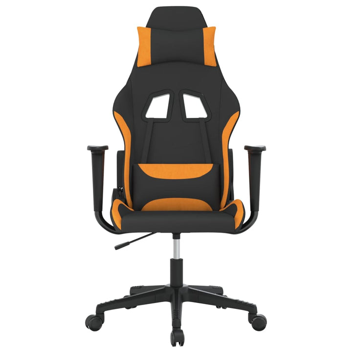 Gaming-Stuhl Mit Massagefunktion Schwarz Und Orange Stoff