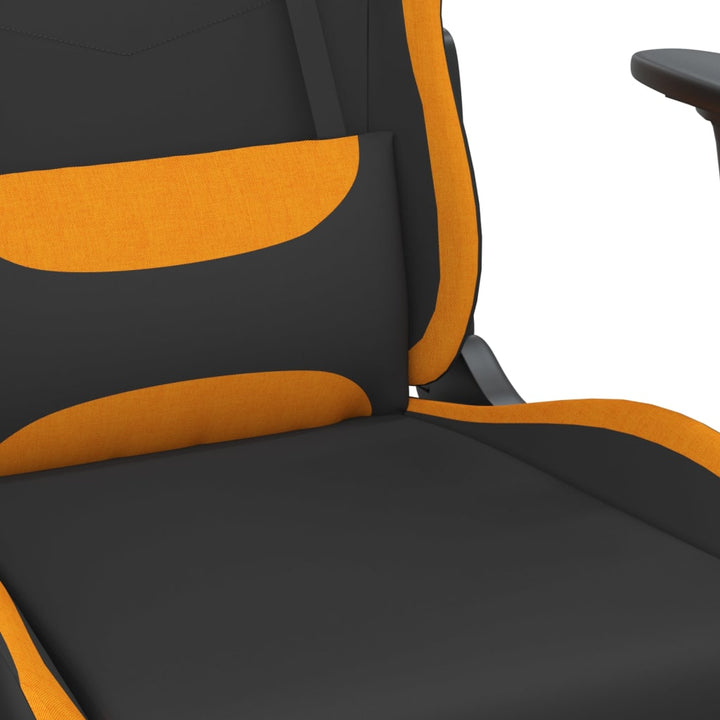 Gaming-Stuhl Mit Massagefunktion Schwarz Und Orange Stoff