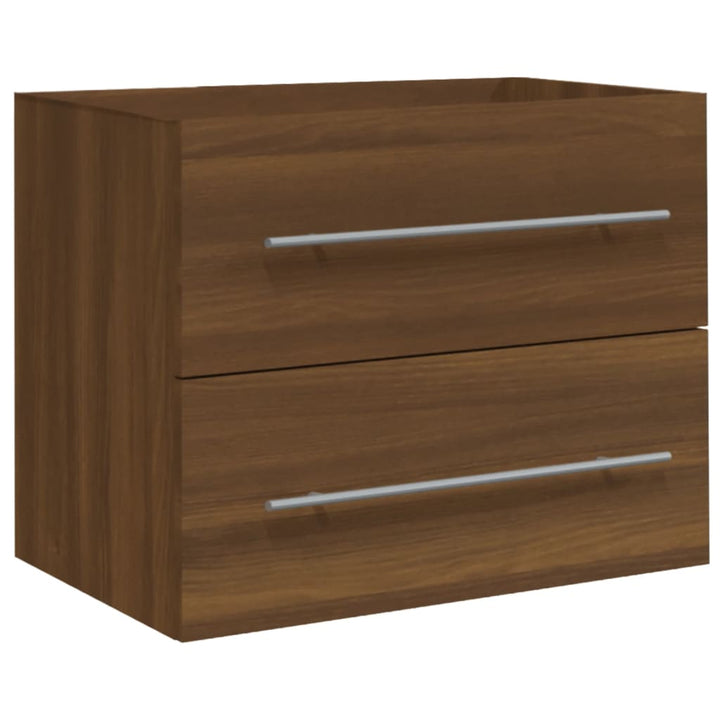 Waschbeckenschrank Mit Einbaubecken Braun Eiche Holzwerkstoff Braune Eiche