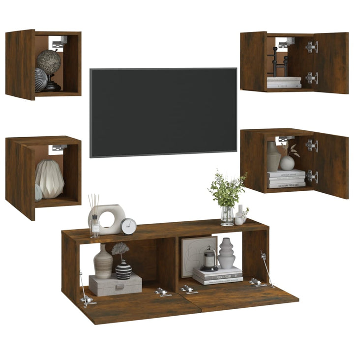 Tv-Wandschrank-Set Holzwerkstoff