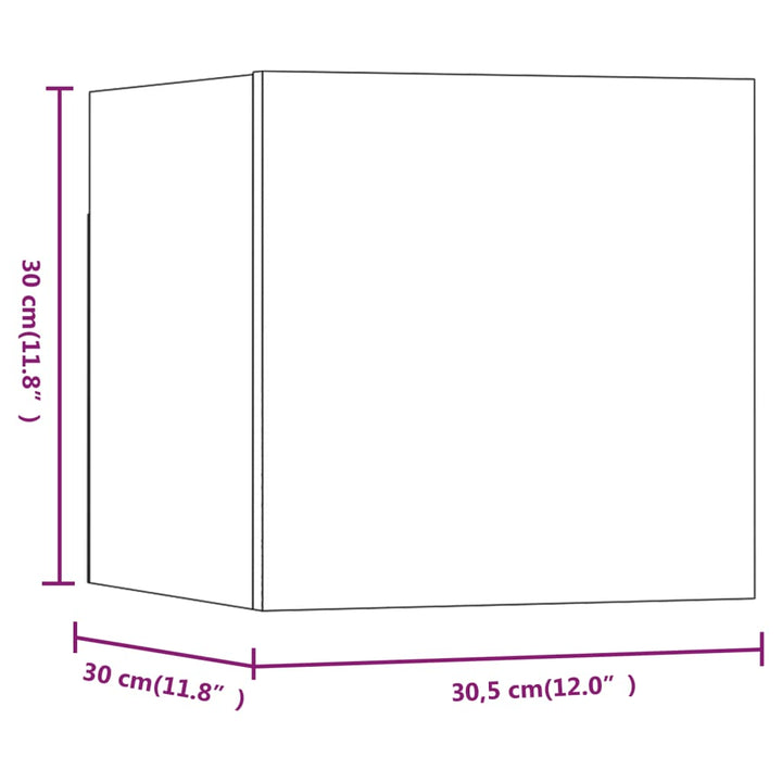 Tv-Wandschrank 8 Stk. 30,5X30X30 Cm