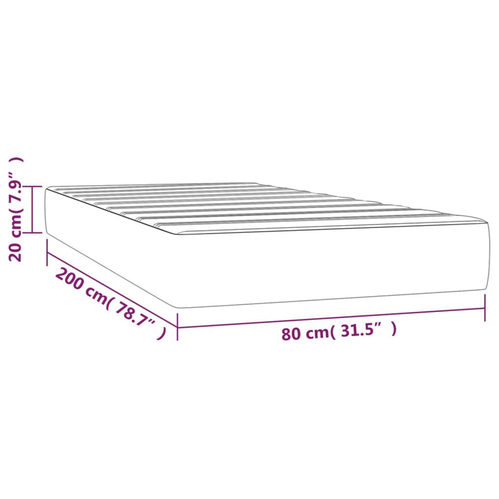 Taschenfederkernmatratze 80X200X20 Cm Kunstleder