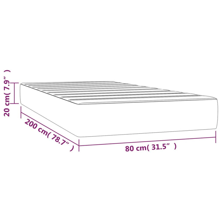 Taschenfederkernmatratze 80X200X20 Cm Samt Dunkelblau