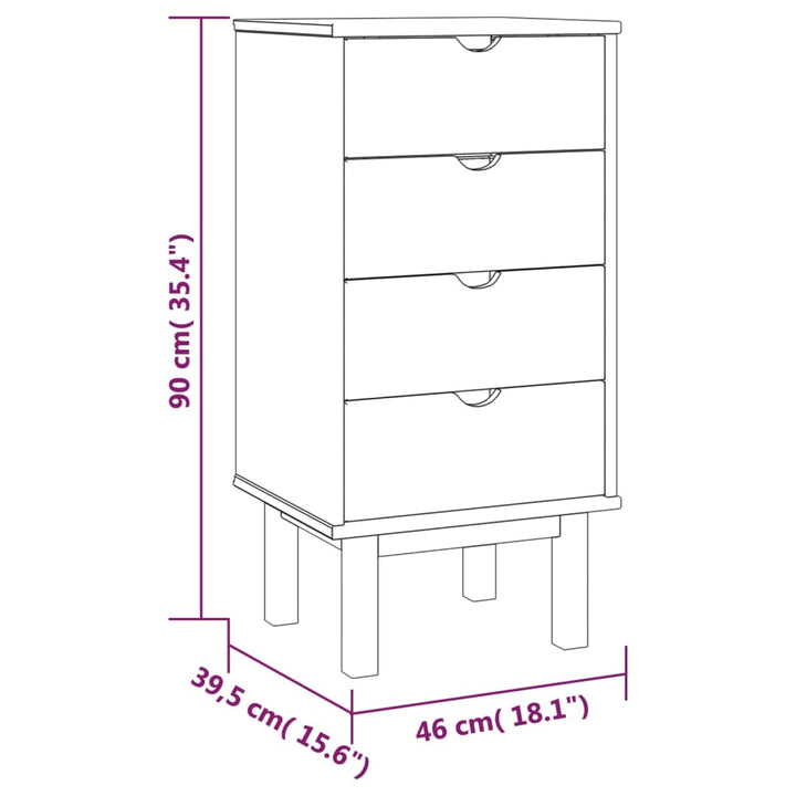 Schubladenschrank Otta 45X39X90 Cm Massivholz