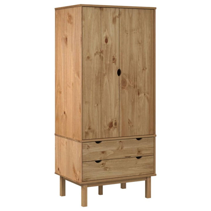 Kleiderschrank Otta 76,5X53X172 Cm Massivholz Kiefer