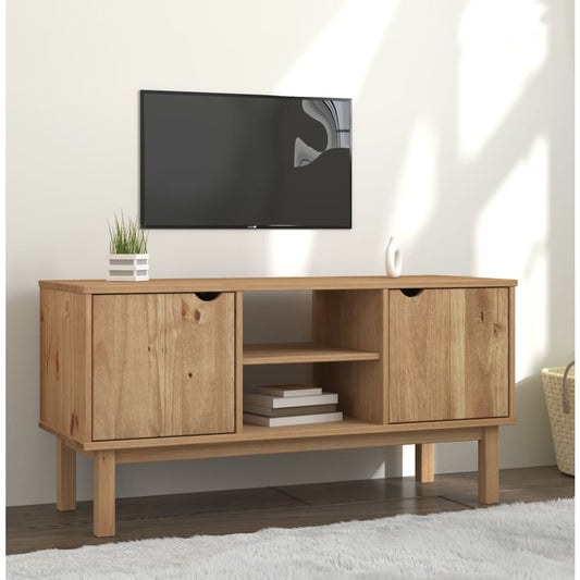 Tv-Schrank Otta 113,5X43X57 Cm Massivholz Kiefer