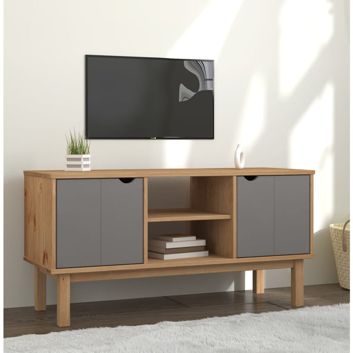 Tv-Schrank Otta 113,5X43X57 Cm Massivholz Kiefer